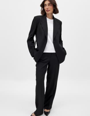 Elegante Anzughose in Schwarz mit mittelhohem Bund Schwarz 42