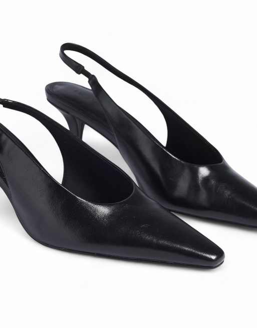 NA-KD - Escarpins à bride arrière et bout fin - Noir, 4 de 5