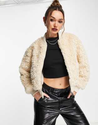 Faux fur clearance bomber