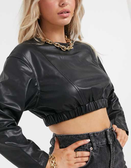 Faux Leather Crop Top