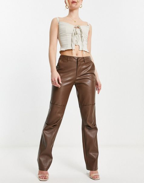 Leather pants (Brown) for women, Buy online