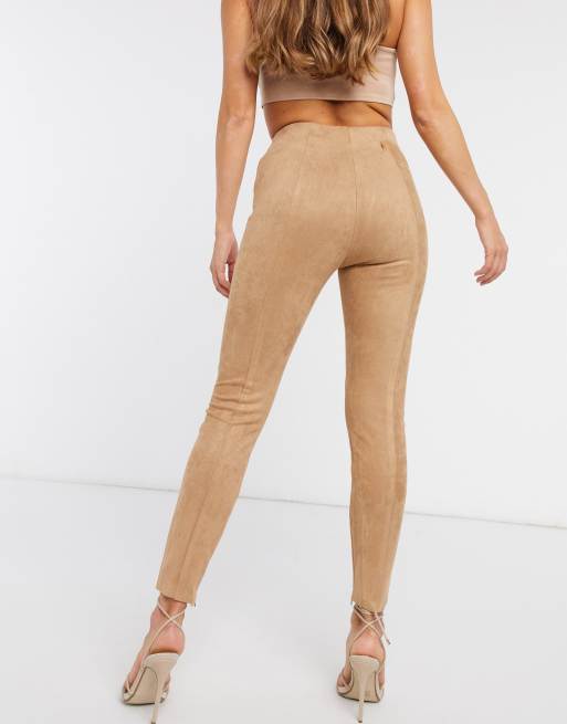 Imitation suede leggings - Beige - Ladies