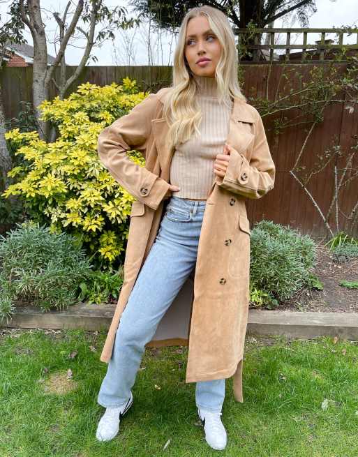 Tan suede trench clearance coat