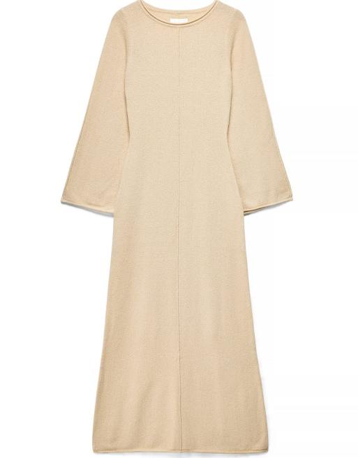 NA-KD fein gestricktes Maxikleid in Beige, 4 von 5