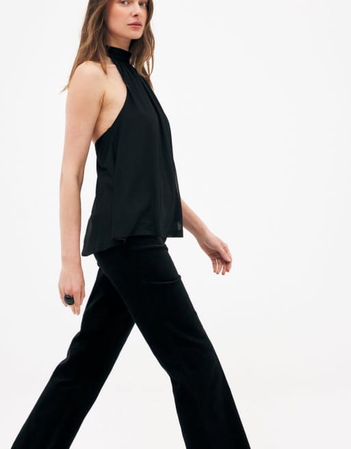 NA-KD Felicia wedin - flowy collar top in black, 3 of 5