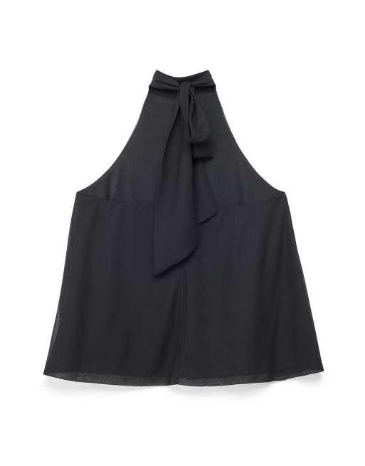 NA-KD Felicia wedin - flowy collar top in black, 5 of 5