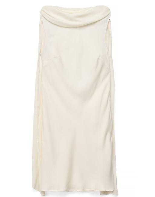 NA-KD – Felicia Wedin – Satin-Minikleid in Cremeweiß mit Schaldetail, 5 von 5