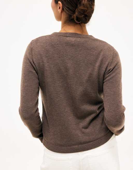 NA-KD Fine knitted cardigan in nougat, 3 of 5