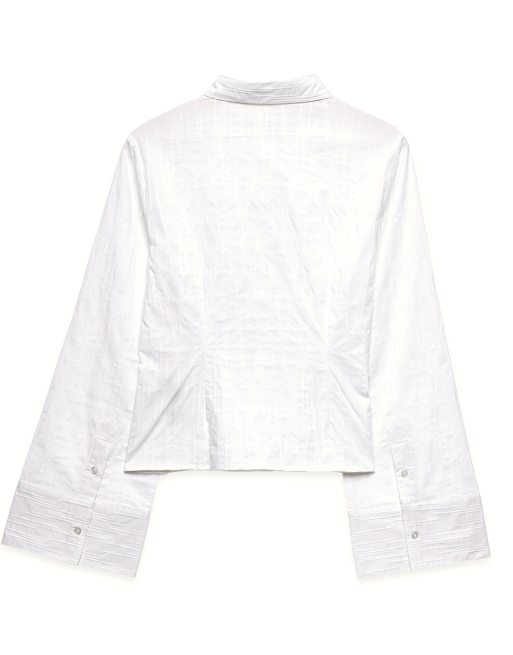 NA-KD Fitted wide cuff shirt in white, 5 of 5