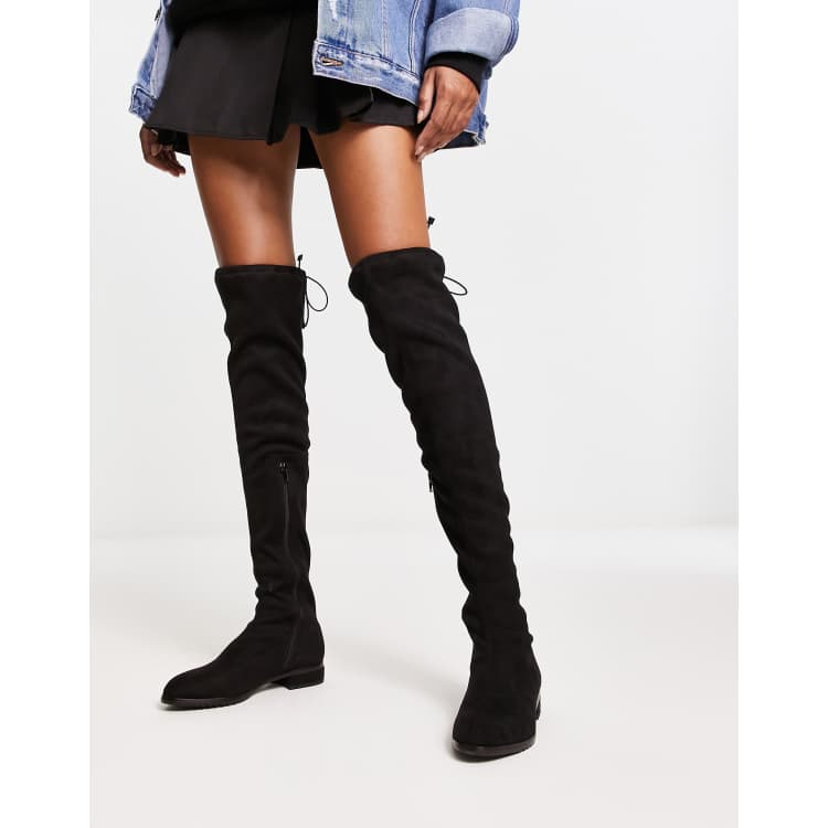 Over the knee suede clearance boots flat