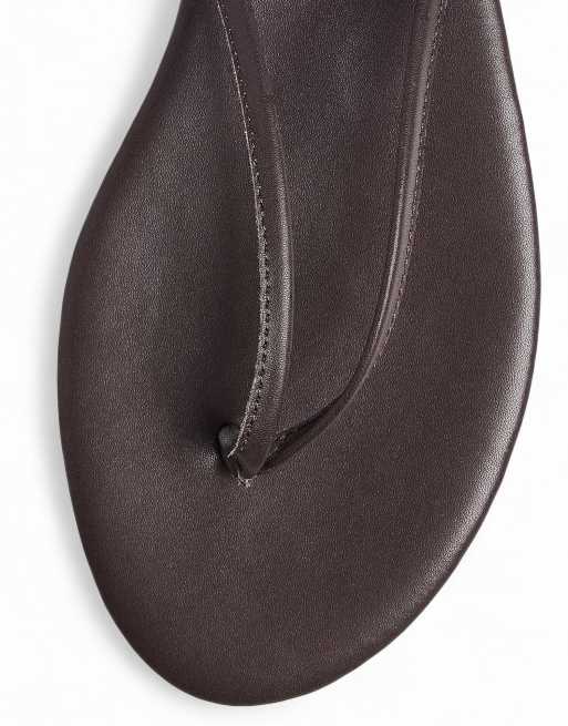 NA-KD Flat sandals with straps in brown, 4 of 5