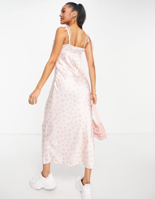 Dusty pink clearance floral maxi dress