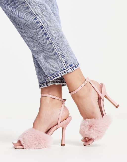 Fluffy 2025 heeled sandals