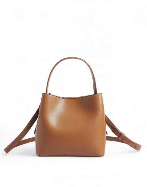 NA-KD Fold detail handbag in tan - view 1