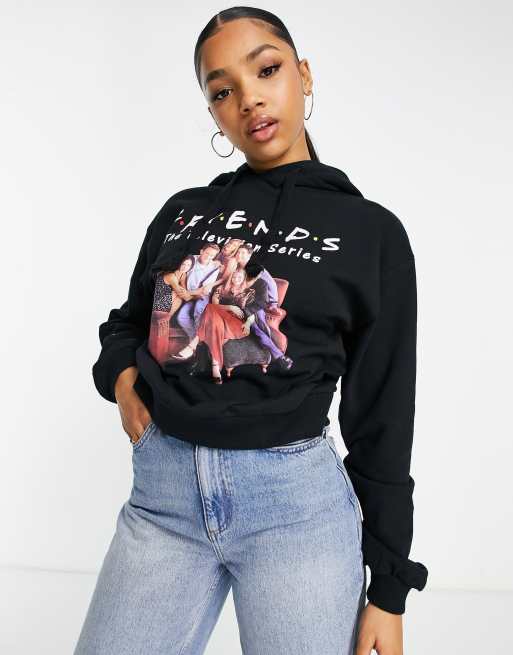 NA KD friends hoodie in black with friends print ASOS