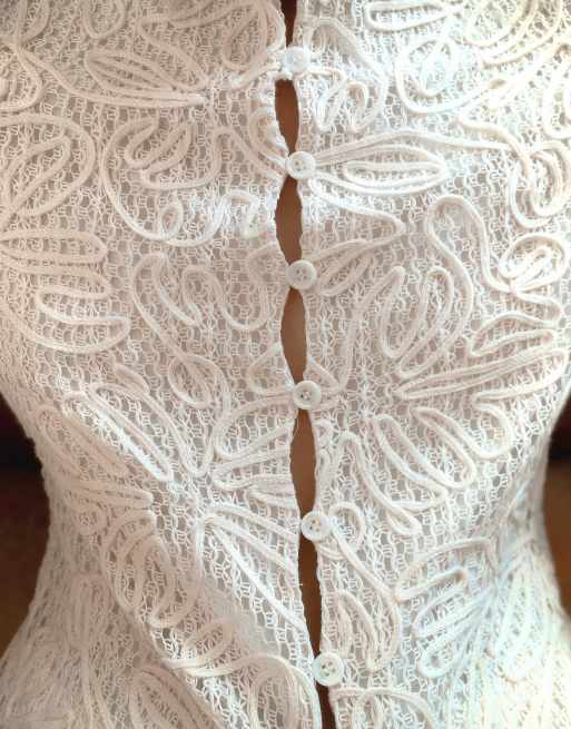NA-KD Front button crochet top in beige, 4 of 5