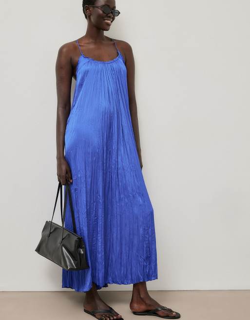 NA-KD Gathered volume strap dress in cobalt, 5 of 5