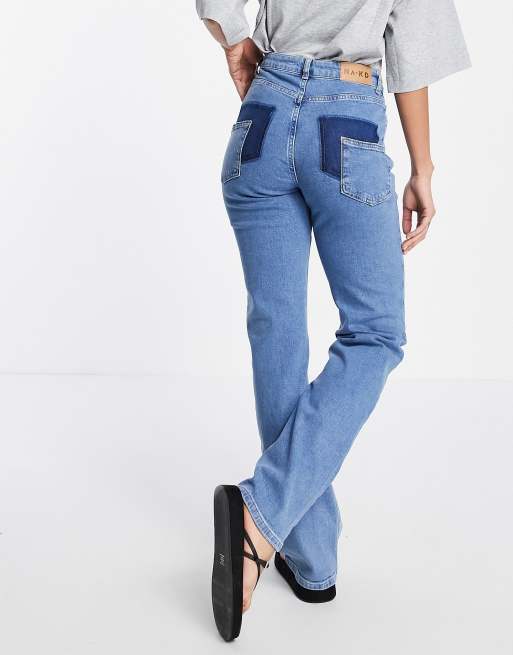 NA-KD – Gerade geschnittene Jeans in Blau ASOS