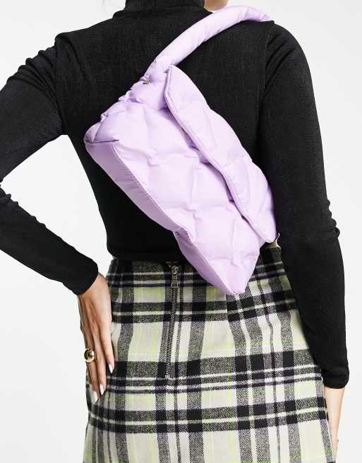 NA-KD – Gesteppte Baguette-Tasche in Flieder