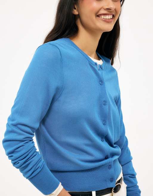 NA-KD gestrickte transparente Strickjacke in Kobaltblau, 2 von 5