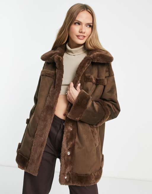 Asos Donna Abbigliamento Cappotti e giubbotti Giacche Montoni Giacca stile aviatore in tessuto doppiato 