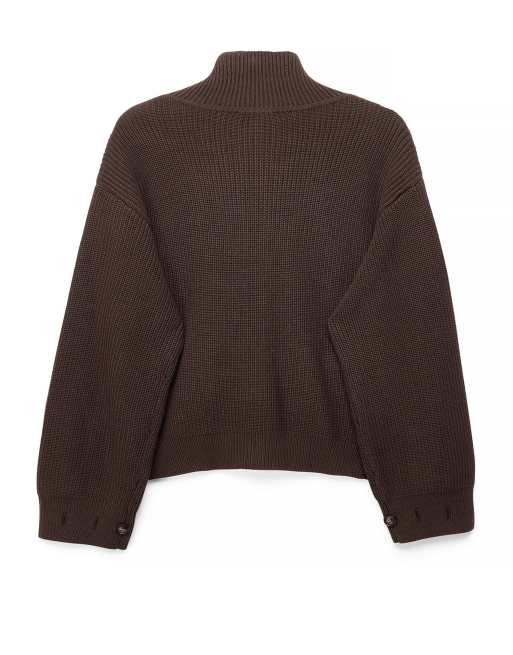 NA-KD Gilet côtelé épais avec détail de poche en marron foncé, 5 de 5