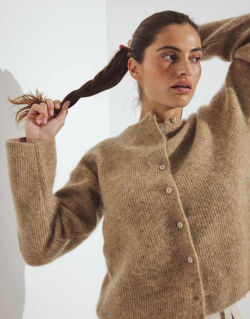NA-KD gilet en maille mélange mohair beige, 2 de 5
