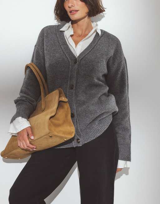 NA-KD gilet en maille oversize en gris foncé, 2 de 5