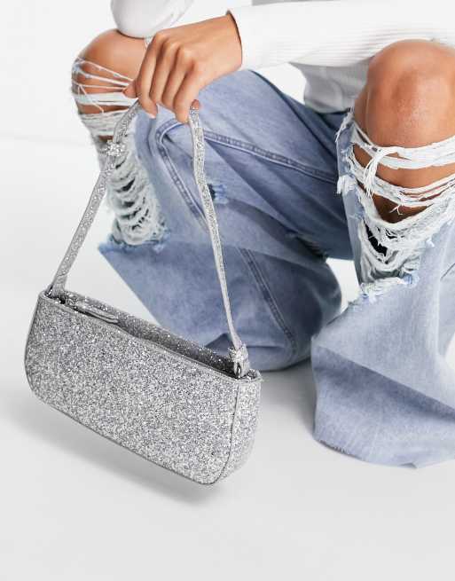 Baguette glitter handbag