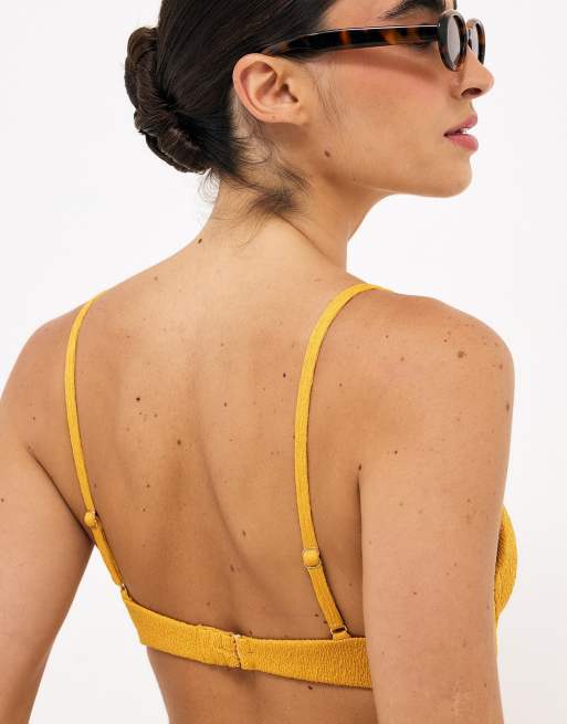 NA-KD - Haut de bikini structuré à bonnets rembourrés - Camel, 2 de 5