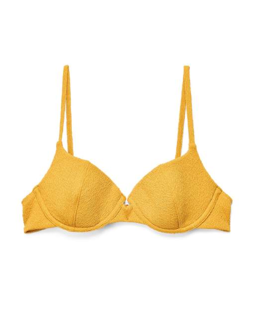 NA-KD - Haut de bikini structuré à bonnets rembourrés - Camel, 4 de 5