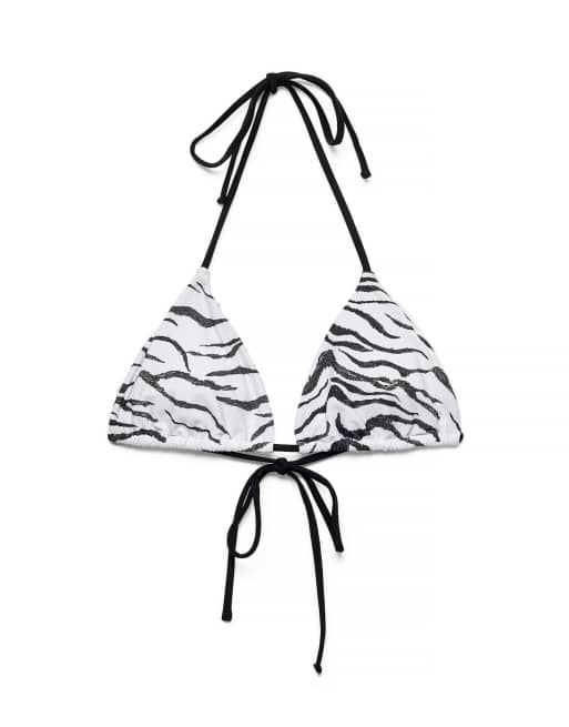 NA-KD - Haut de bikini triangle à imprimé zébré, 4 de 5
