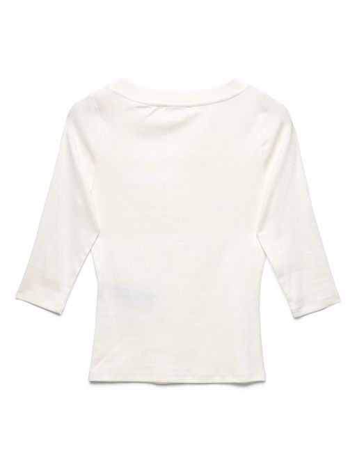 NA-KD haut en jersey à manches 3/4 blanc, 5 de 5