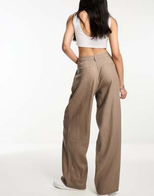 High Waisted Brown Linen Trousers — CRAFTMONGERS