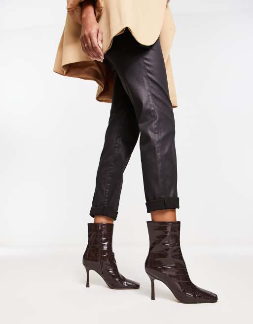 Ankle square cheap toe boots