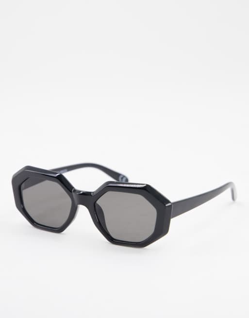 NA-KD hexagon sunglasses in black