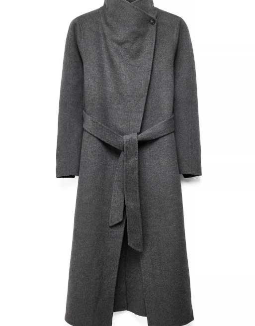 NA-KD High neck double faced coat in dark grey, 5 of 5