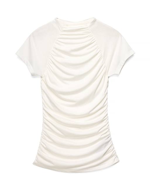 NA-KD High neck drape top in offwhite, 4 of 5