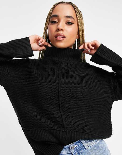 NA-KD high-neck jumper in black | ASOS