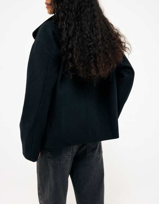 NA-KD High neck short coat in black, 3 of 5
