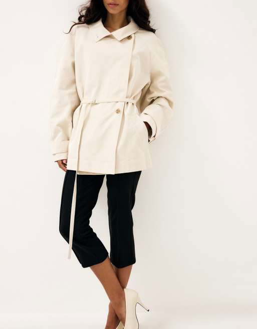 NA-KD High neck trenchcoat in beige, 4 of 5