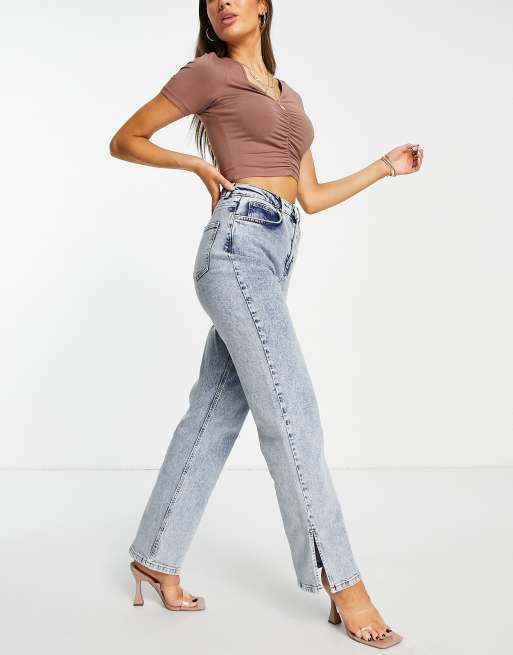 Slit denim best sale