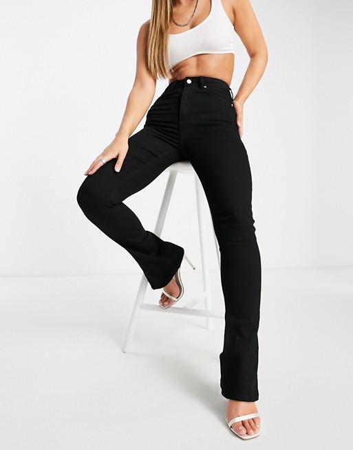 NA-KD high waist stretch skinny jeans in black