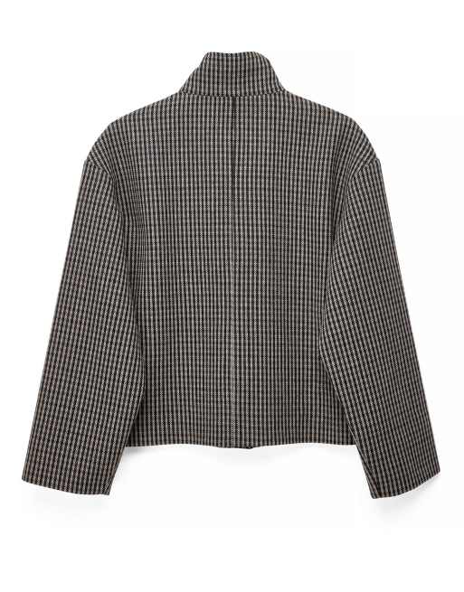 NA-KD Jacke aus Wollmix mit hohem Kragen und Karomuster, 5 von 5
