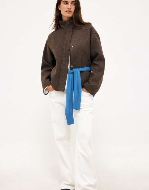 NA-KD Jacke mit Stehkragen in Braun, 2 von 5