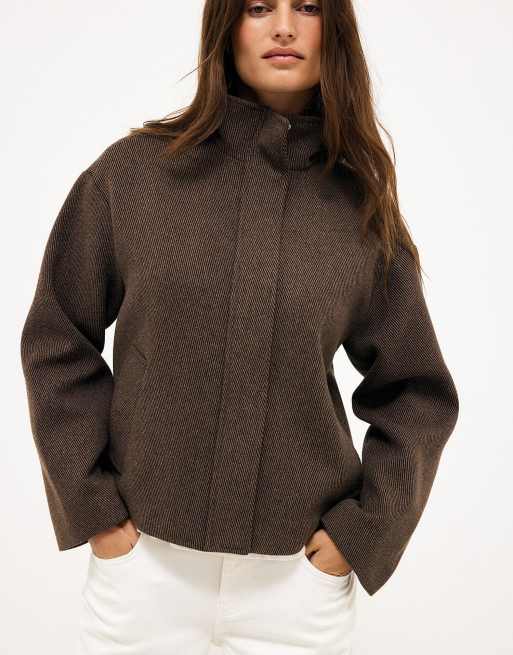 NA-KD Jacke mit Stehkragen in Braun, 4 von 5
