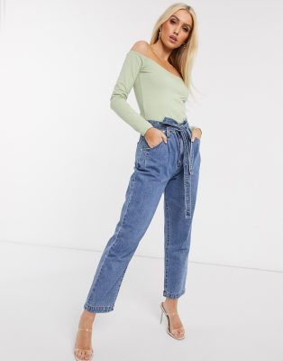 mint green off the shoulder top