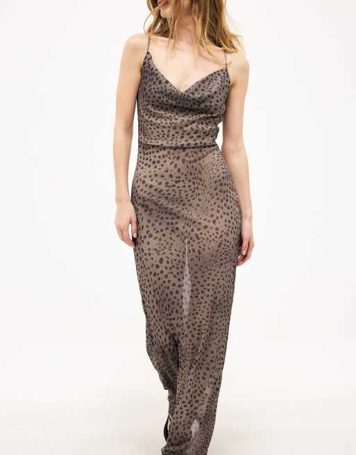 NA-KD Jersey Slip-Maxikleid mit Leopardenmuster, 2 von 5