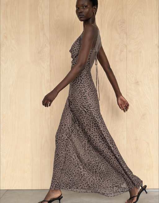 NA-KD Jersey Slip-Maxikleid mit Leopardenmuster, 5 von 5