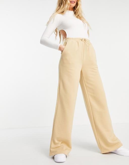 NA-KD - Jogger d'ensemble ample en coton - Beige - BEIGE